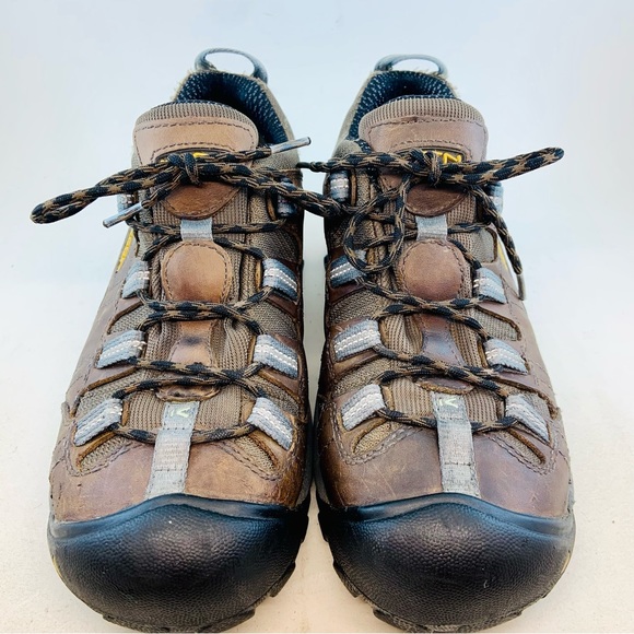 KEEN Men's Brown Leather Lace Up Detroit Low Steel Toe ESD Work Shoes 8 EU 40.5 - Picture 2 of 12